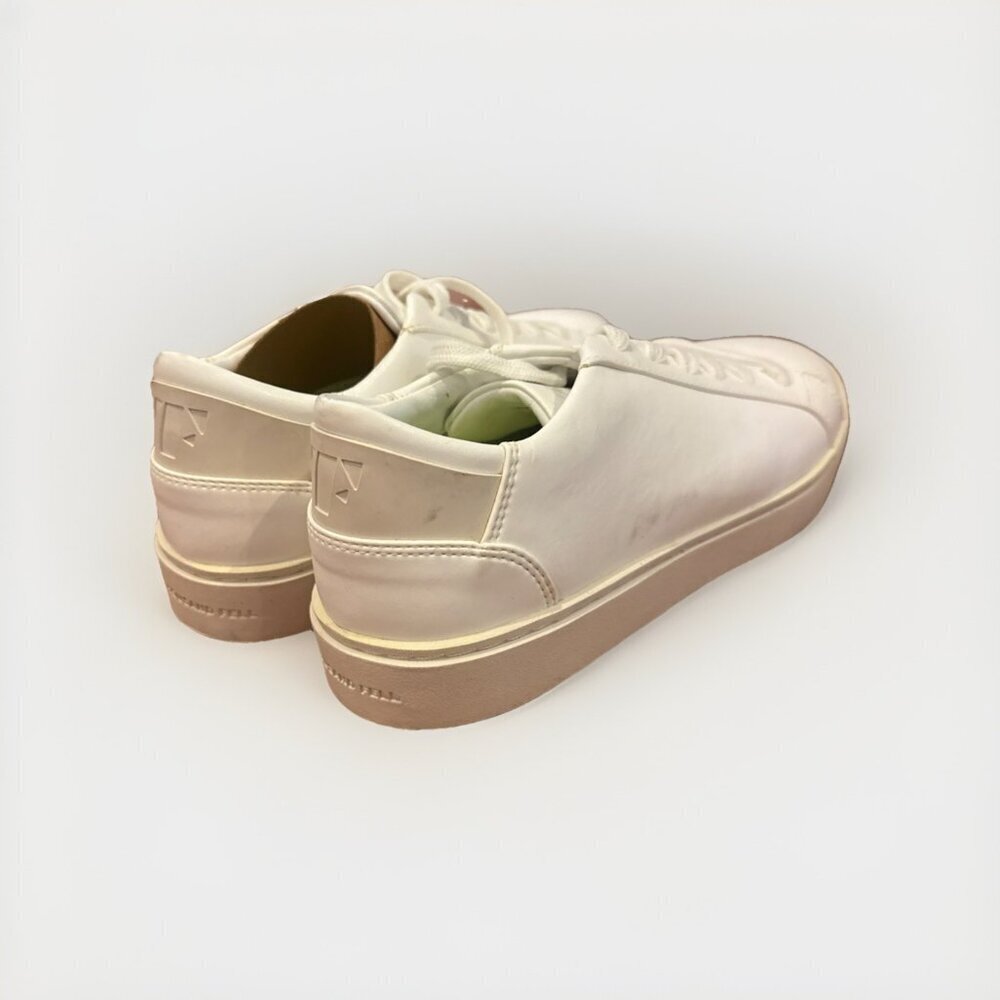 Thousand Fell Lace Up Vegan Leather Sneakers, Women's 7.5 White Cream - Picture 3 of 6